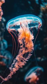 Glowing Jellyfish with Floating Tentacles