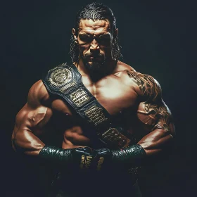 Tattooed Champion with Belt