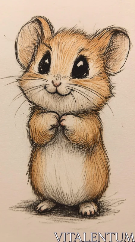 Cute Hamster Drawing AI Image