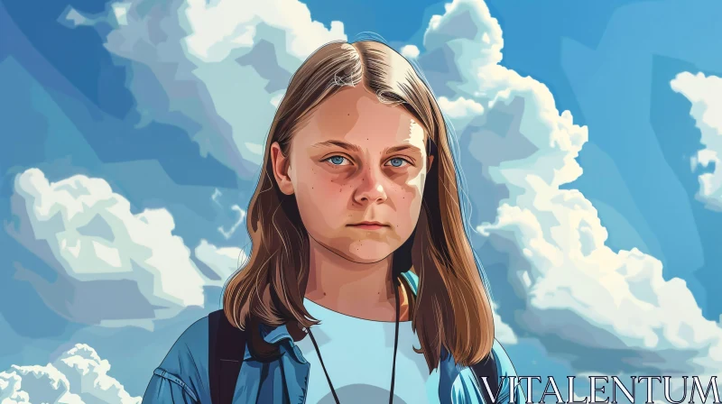 AI ART Greta Thunberg Sky Portrait