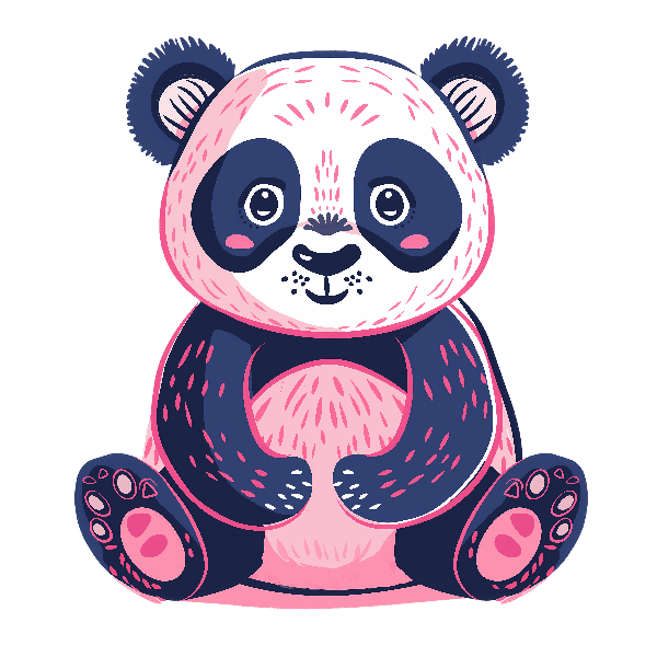 Adorable Panda Illustration POD Design