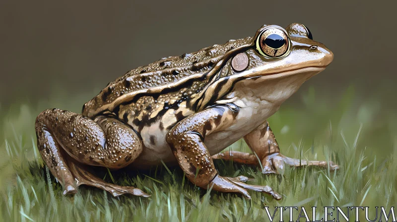 Frog in Natural Habitat AI Image