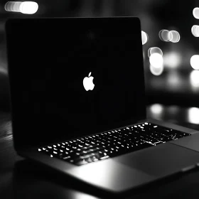 Modern Apple Laptop in Monochrome Setting