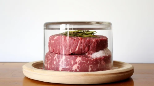 Glassy Translucence: Captivating Beef in a Jar | Artwork