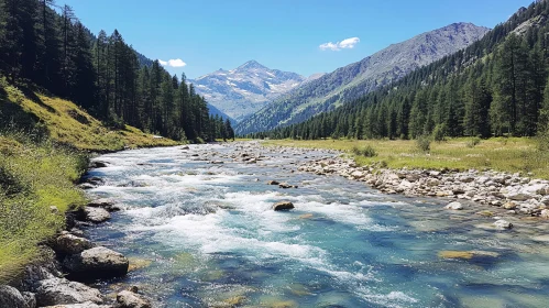 Scenic River and Mountain Landscape