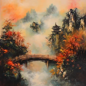 Autumnal Pagoda Vista Painting