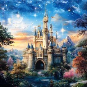 Majestic Castle at Sunset