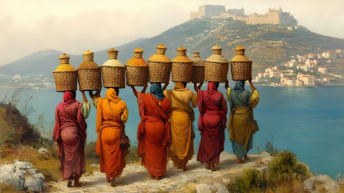 Seaside Women with Baskets