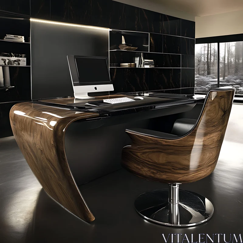 Luxurious Modern Workspace Design AI Image