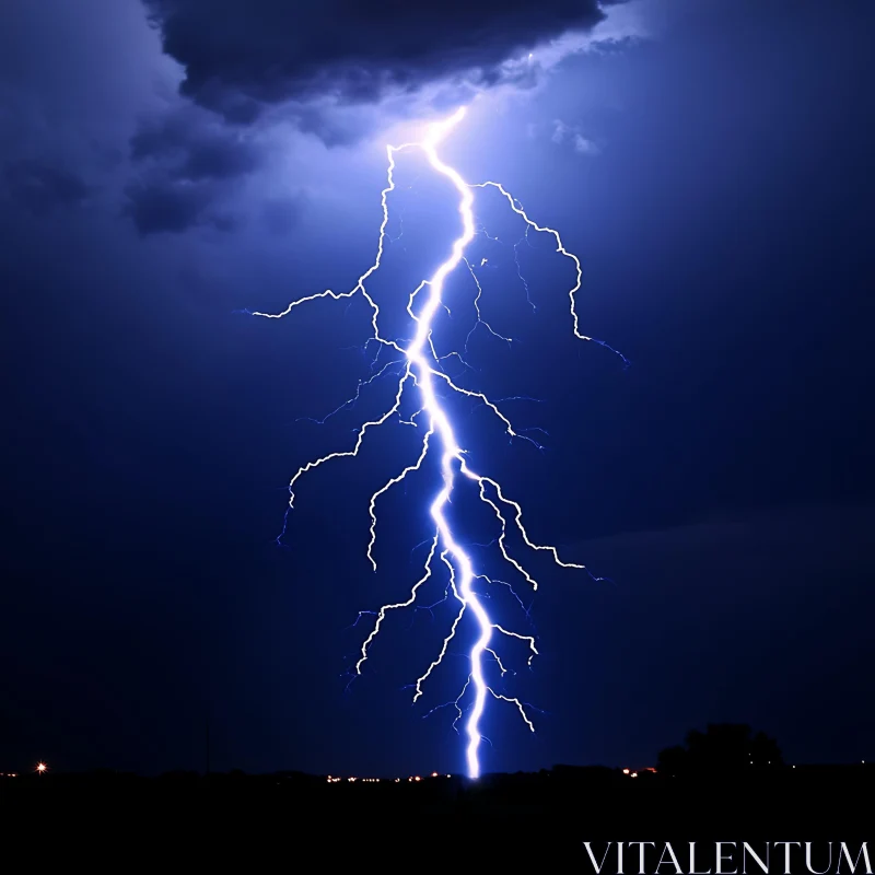 Nature's Fury: Lightning Strike AI Image