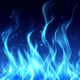 Ethereal Blue Flames in Abstract Composition