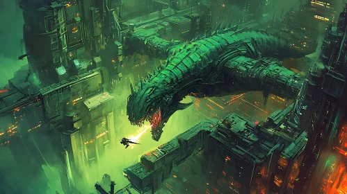 Emerald Dragon Cityscape