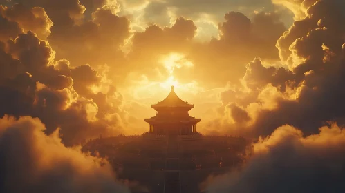 Golden Temple Amidst Clouds