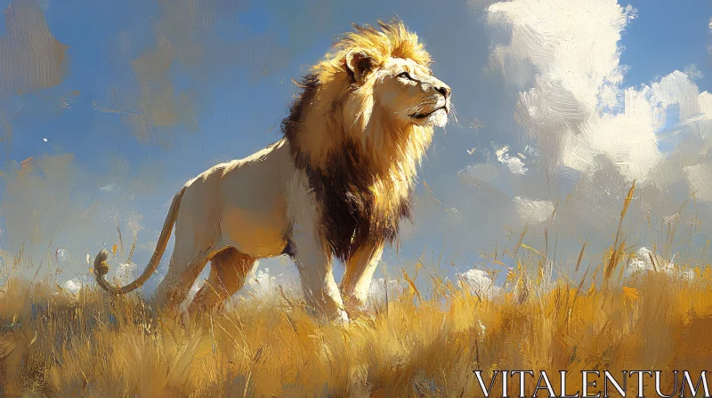 AI ART Proud Lion in the Wilderness