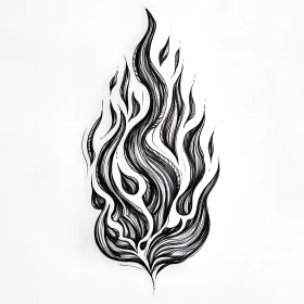 Ink Flame Abstract Drawing