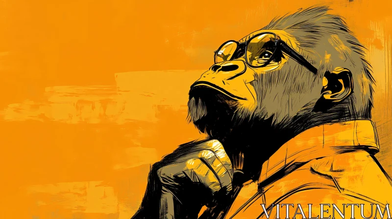 Abstract Gorilla with Glasses AI Image