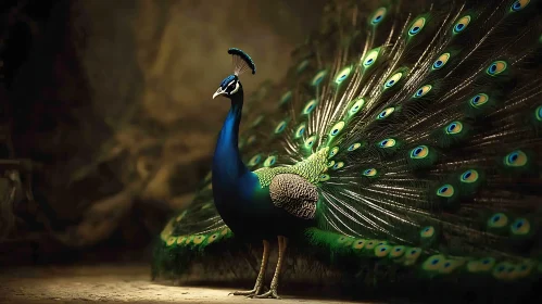 Peacock's Iridescent Plumage