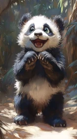 Playful Panda in Natural Habitat