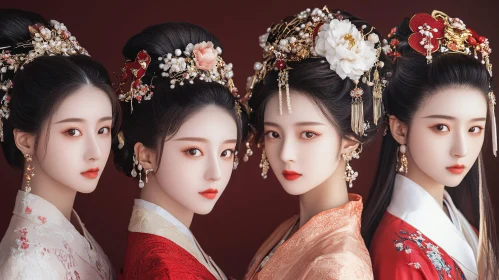 Four Beauties: A Portrait of Asian Elegance