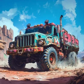 Off-Road Truck in Arid Landscape