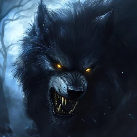 Night Creature with Glowing Eyes