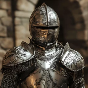 Detailed Knight's Armor with Floral Design