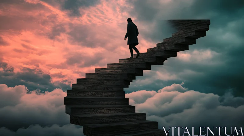 Stairway to Heaven Above Clouds AI Image