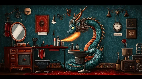 Vintage Barber Shop with Dragon Client