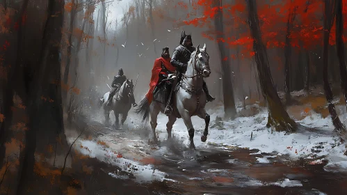 Warriors in Winter Forest