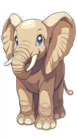 Cute Elephant Art with Expressive Features