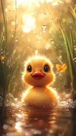 Charming Duckling in Golden Light