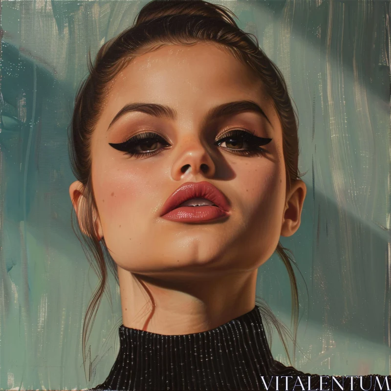 AI ART Glamorous Selena Gomez Makeup Portrait