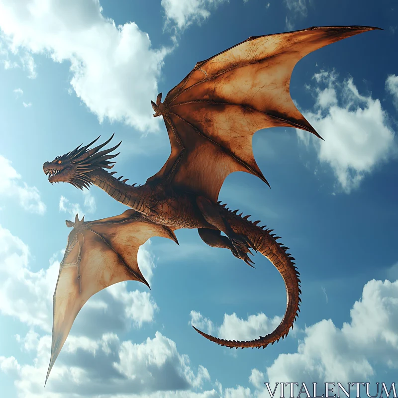 Dragon Soaring in the Sky AI Image