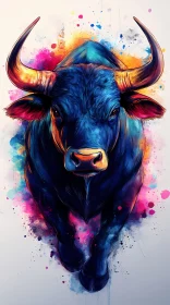 Colorful Bull Painting