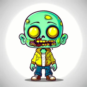 Chibi-style Cartoon Zombie Illustration