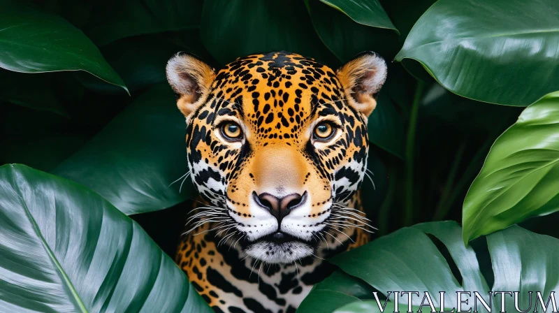 AI ART Jaguar in Dense Greenery