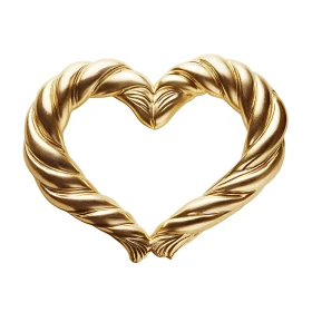 Gleaming Gold Heart Sculpture