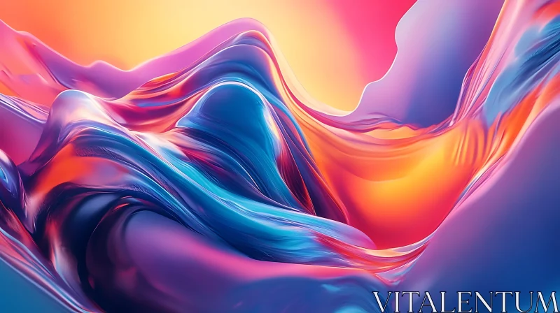 Colorful Gradient Waves AI Image