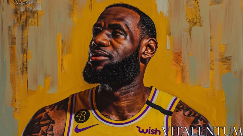 LeBron James Artistic Portrait AI Image