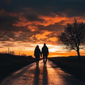 Sunset Stroll: A Couple's Evening Walk