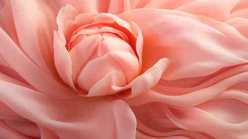 Romantic Pink Flower with Graceful Curves and Soft Geometry
