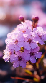 Spectacular Pink Flowers with Water Drops