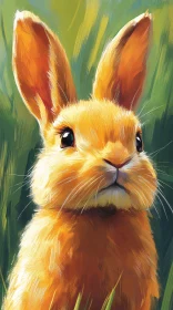 Orange Rabbit in Greenery