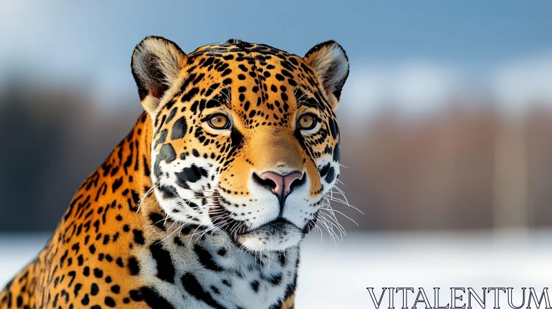 Leopard in Snow AI Image