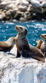 Marine Wildlife on Rocky Coastline