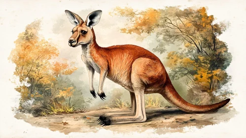 Kangaroo Wildlife Art