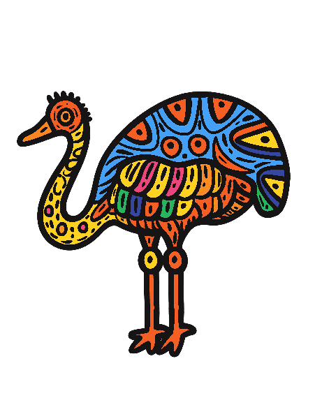 Abstract Ostrich Art for Apparel POD Design