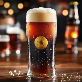 Icy Beer with Starry Decorations