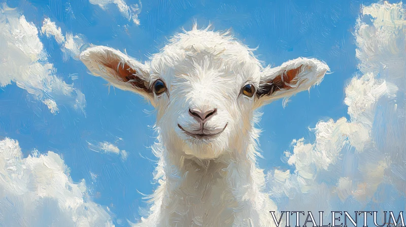 Innocent Goat in Sky AI Image