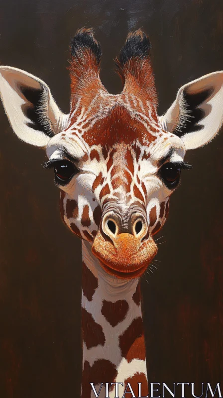 Wildlife Giraffe Art AI Image